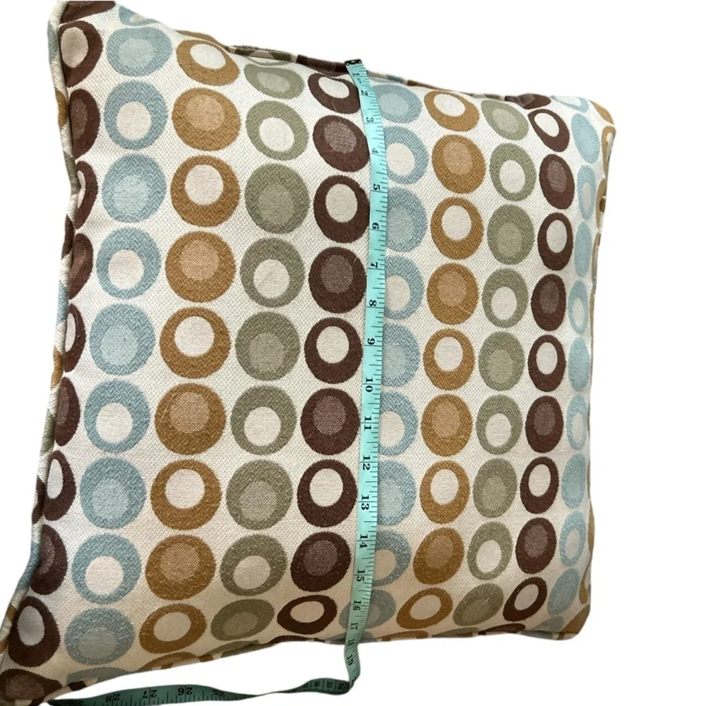 Pair of Multicolor Circle Print Throw Pillows Square‎ Indoor